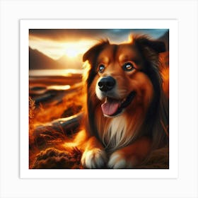 Collie Dog Art Print