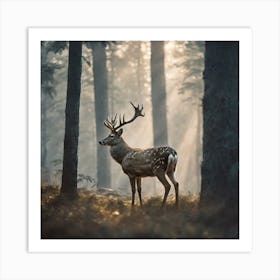 Deer In The Forest 191 Art Print