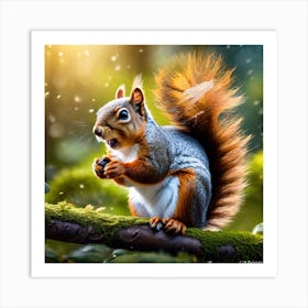 Squirrel Hd Wallpaper 4 Art Print