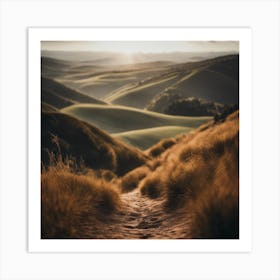 Sunrise Over The Hills 2 Art Print