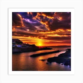 Sunset Over The Sea 4 Art Print