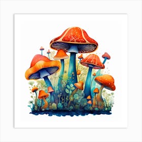 Colorful Mushrooms 6 Art Print