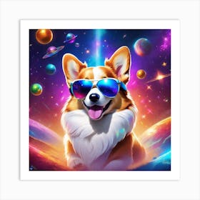 Dog In Space Art Print