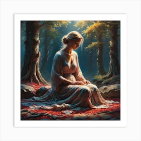 Woman In The Woods 19 Art Print