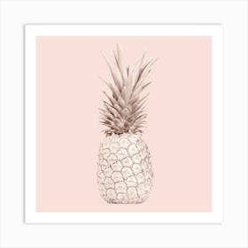 Pineapple On A Pink Background Art Print