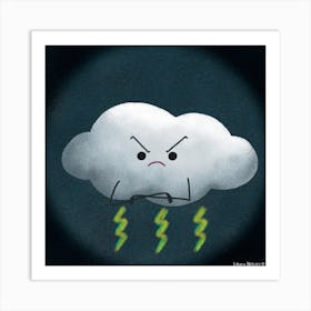 Angry Cloud Square Art Print