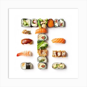 Sushi Letter T 1 Art Print