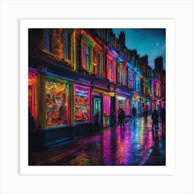 Christmas Lights In London Art Print