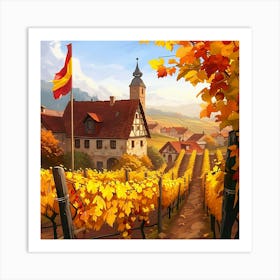 Autumn Village Art Print