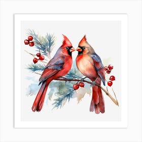 Cardinals On Branch 1 Art Print