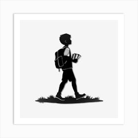 Silhouette Of A Boy Art Print