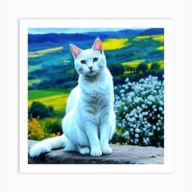 White Cat 3 Art Print