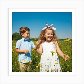 Children In A Meadow Art Print