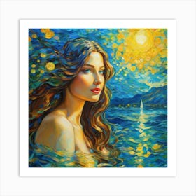 Woman In The Water dyh Art Print