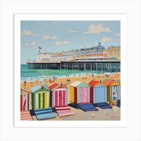 Brighton Beach Series in Style of David Hockney 1 Art Print