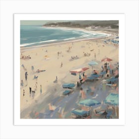 Crowded Beach Art Print