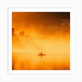 Sunrise On The Lake Art Print