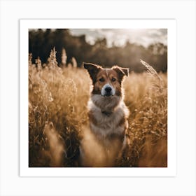 Dog In The Field 1 Art Print