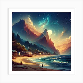 Beachside Village 4 Art Print