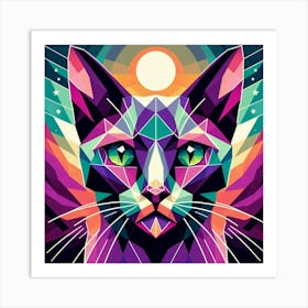 Pippa Low Poly Cat Art Print