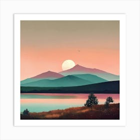 Sunset In The Mountains Art Print