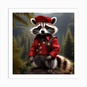 CHRISTMAS RACOON Art Print