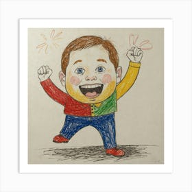 Drawing Of A Child Art Print