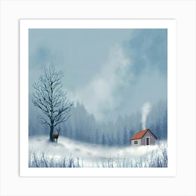 Winter House Stock Videos & Royalty-Free Footage Art Print