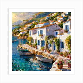 Mediterranean grec Village Art Print