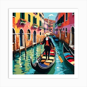 VENICE GONDOLIER Art Print