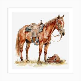 Horse And Tack Art Print