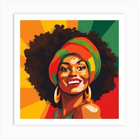 African Woman With Afro Art Print