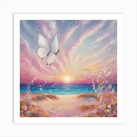 Butterfly At Sunset 10 Art Print