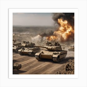 Tanks During War Art Print