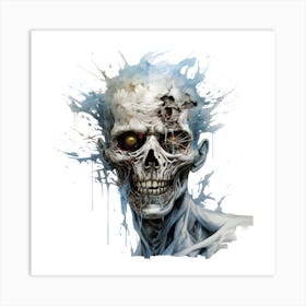 Zombie Skull Art Print