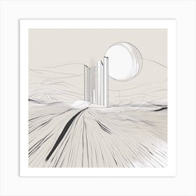 Minimalism Masterpiece, Trace In Air + Fine Gritty Texture + Complementary Pastel Scale + Abstract + (1) Art Print