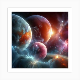 Planets In Space 4 Art Print