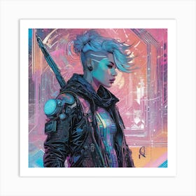 Futuristic Woman Art Print