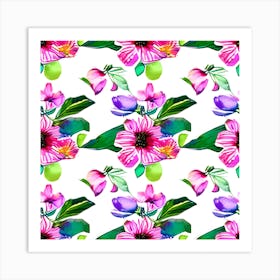 Watercolor Floral Pattern 2 Art Print