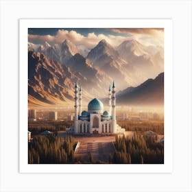 Islamic Mosque In The Mountains Art Print