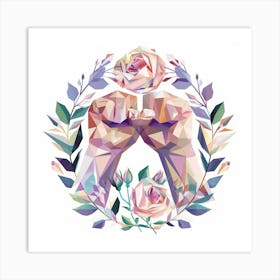 Abstract Floral Fists Women Empowerment Art Print