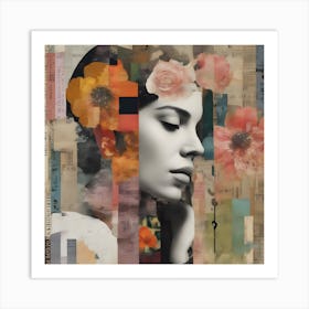 'Love' Collage Of A Woman Art Print