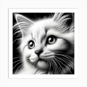 White Cat 4 Art Print