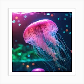 Neon Jellyfish Art Print