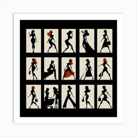 Silhouettes Of Women 2 Art Print