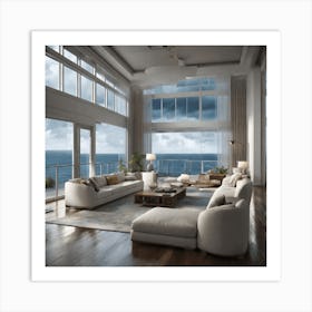 Living Room With Ocean View 2 Art Print
