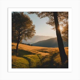 Sunset In The Mountains 3 Art Print