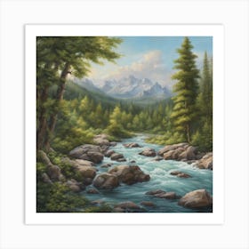 River In The Mountains Art Print