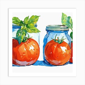 Tomatoes In Jars Art Print