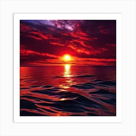 Sunset Over The Ocean 161 Art Print